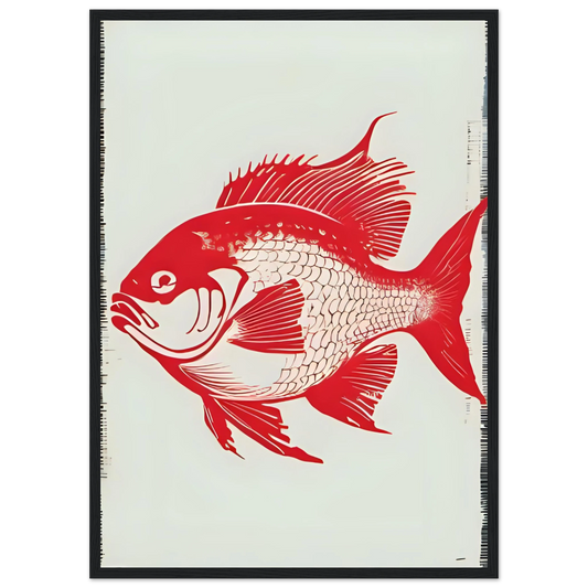 Bait 1 art print in a Wood frame size 21x29.7 cm / 8x12" affordable wall art by Art Aunty NZ