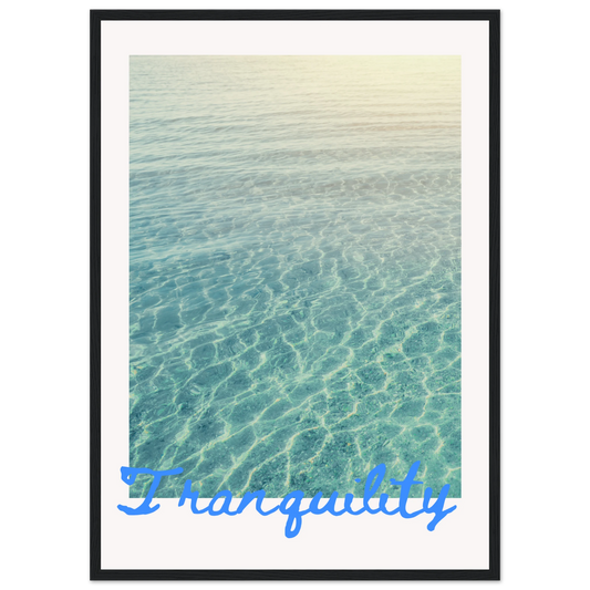 Tranquility framed serene water reflection art print by anya trut in your choice of size and frame finish art print in a Wood frame size 21x29.7 cm / 8x12" affordable wall art by Art Aunty NZ
