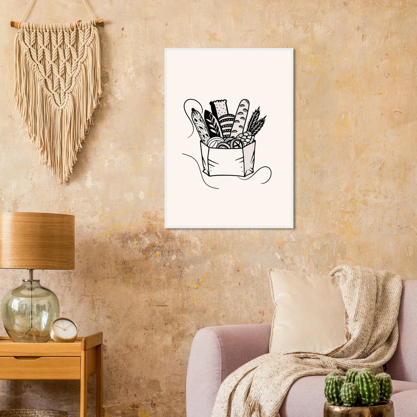 Morning bread art print in a size affordable wall art by Art Aunty NZ