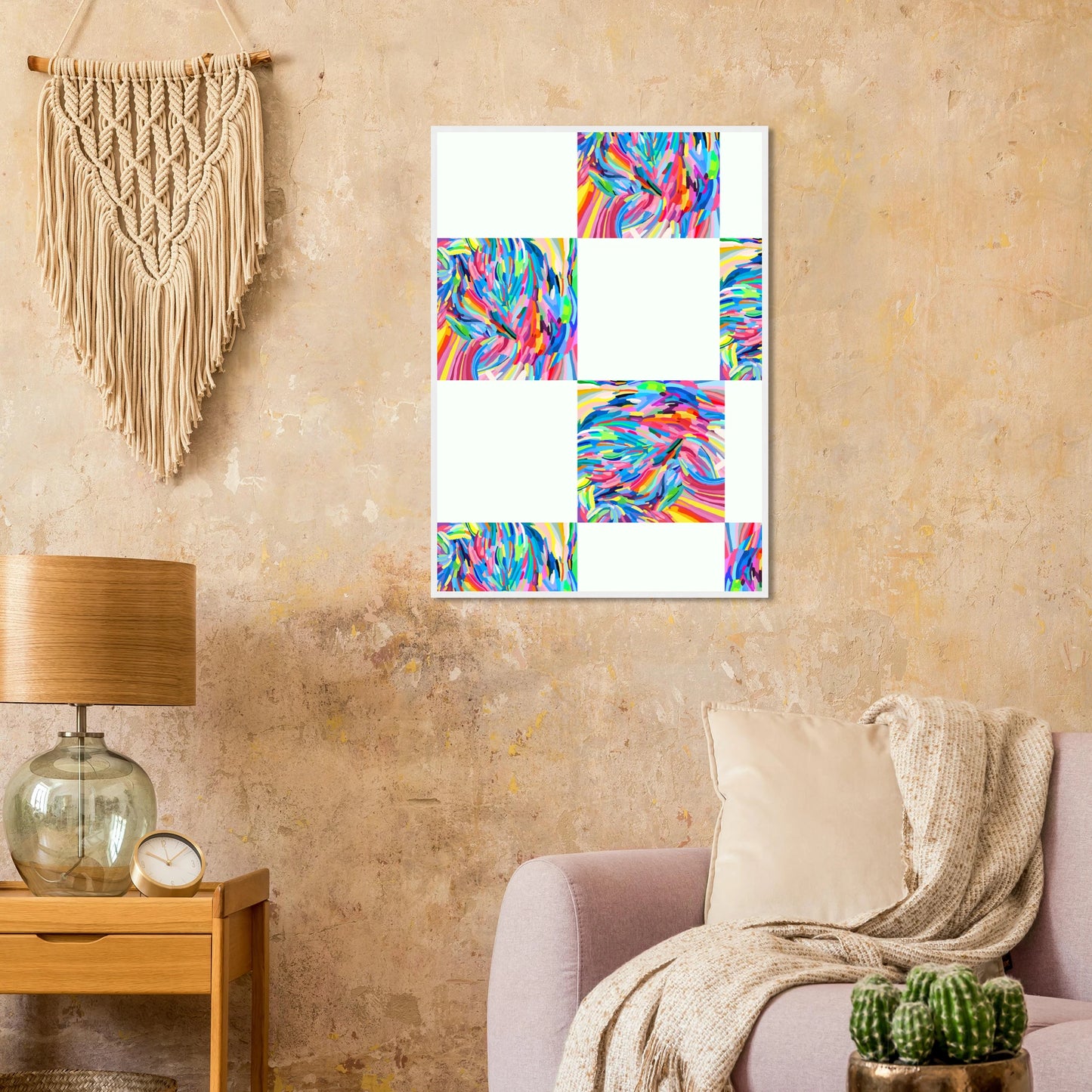 Abstract color art print vibrant swirls expressive hues framed artwork in your choice of style art print in a size affordable wall art by Art Aunty NZ