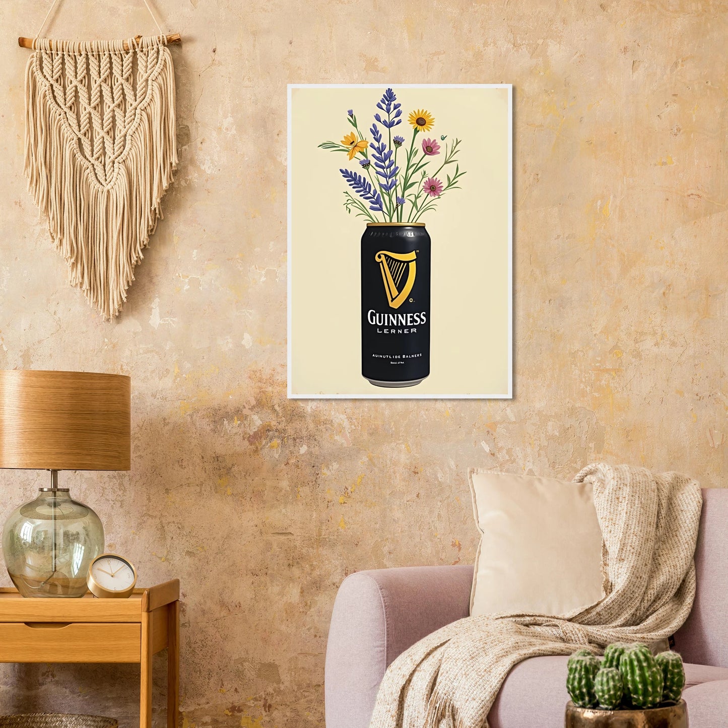 Guinness bouquet art print vibrant floral art in your choice of size frame art print in a size affordable wall art by Art Aunty NZ