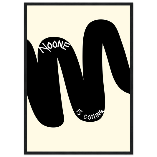 Noone is coming minimalist abstract print by anya trut customize your framed wall art today art print in a Wood frame size 21x29.7 cm / 8x12" affordable wall art by Art Aunty NZ