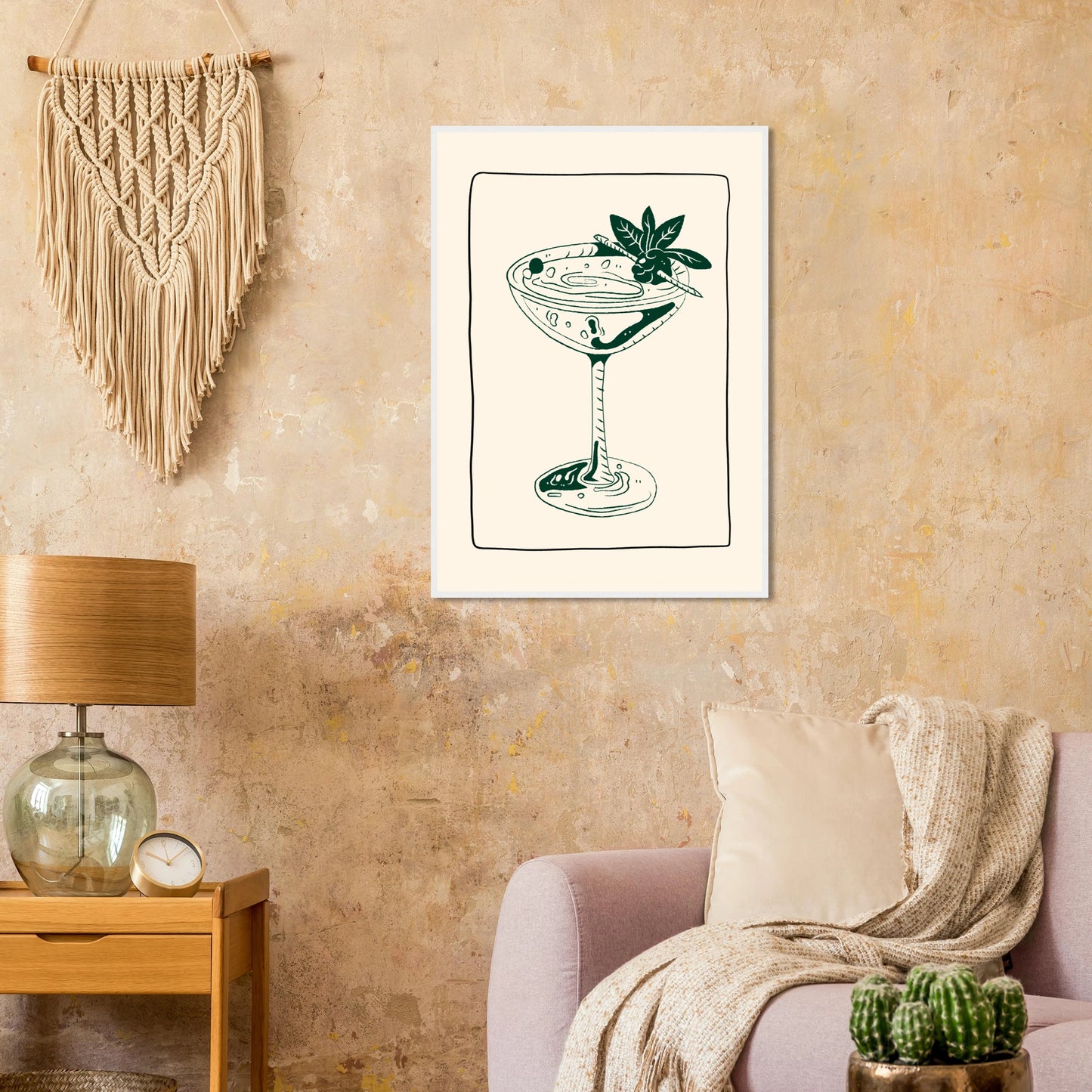 Evening elixir cocktail art print by anya trut choose your size and frame for effortless style art print in a size affordable wall art by Art Aunty NZ