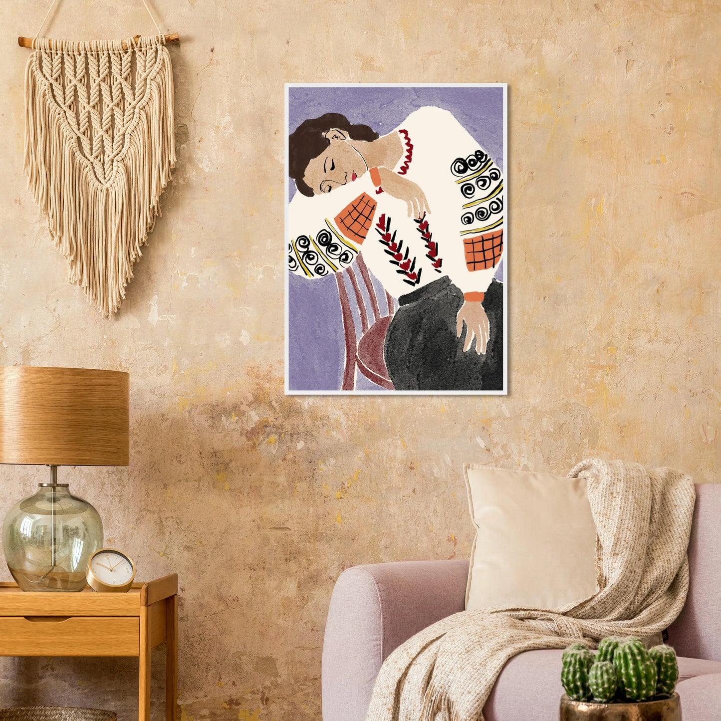 Romanian folk dreams print ioana horvat art poster in three sizes with custom frame options art print in a size affordable wall art by Art Aunty NZ