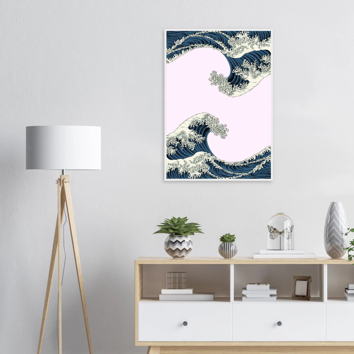 White caps art print in a size affordable wall art by Art Aunty NZ