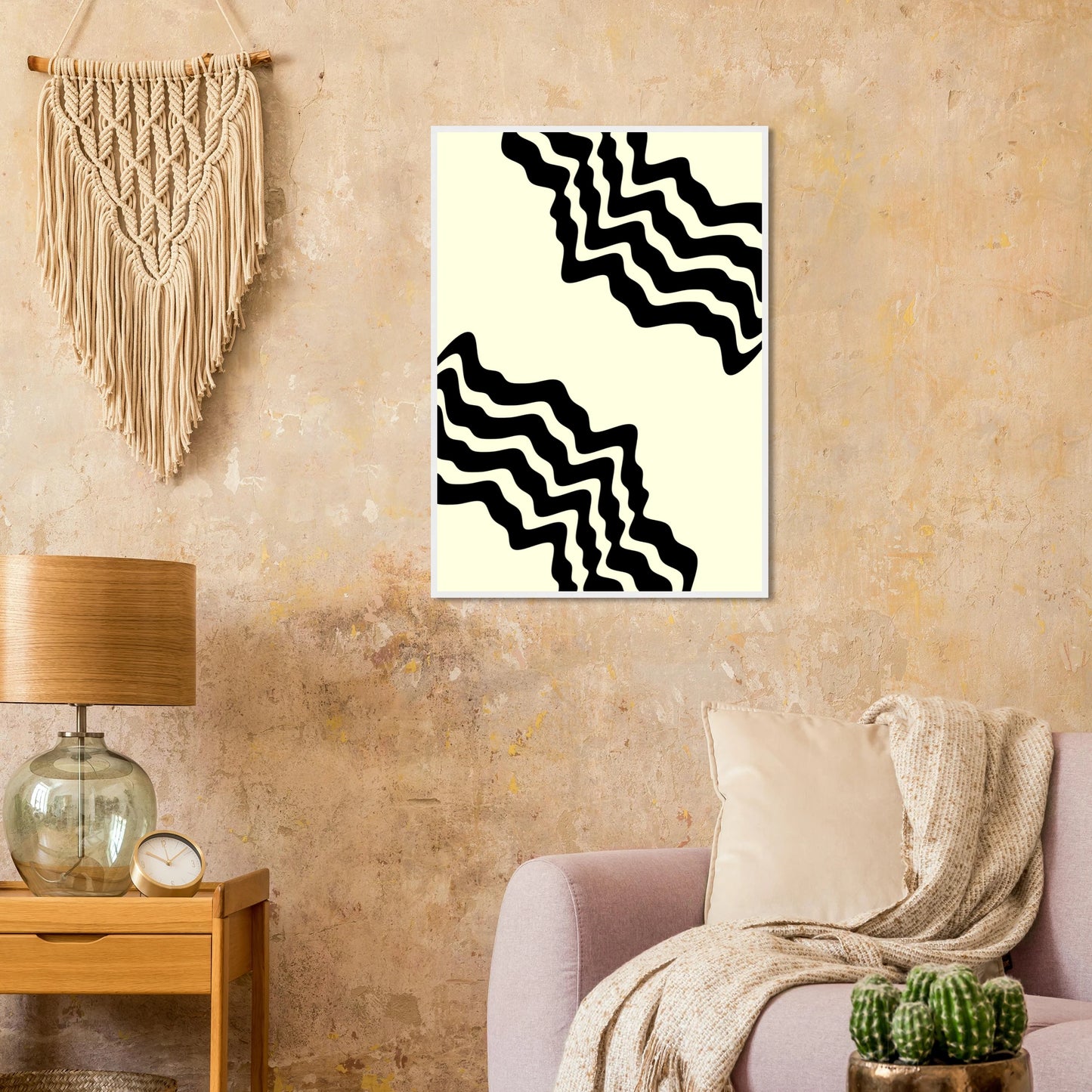 Straight line art print in a size affordable wall art by Art Aunty NZ