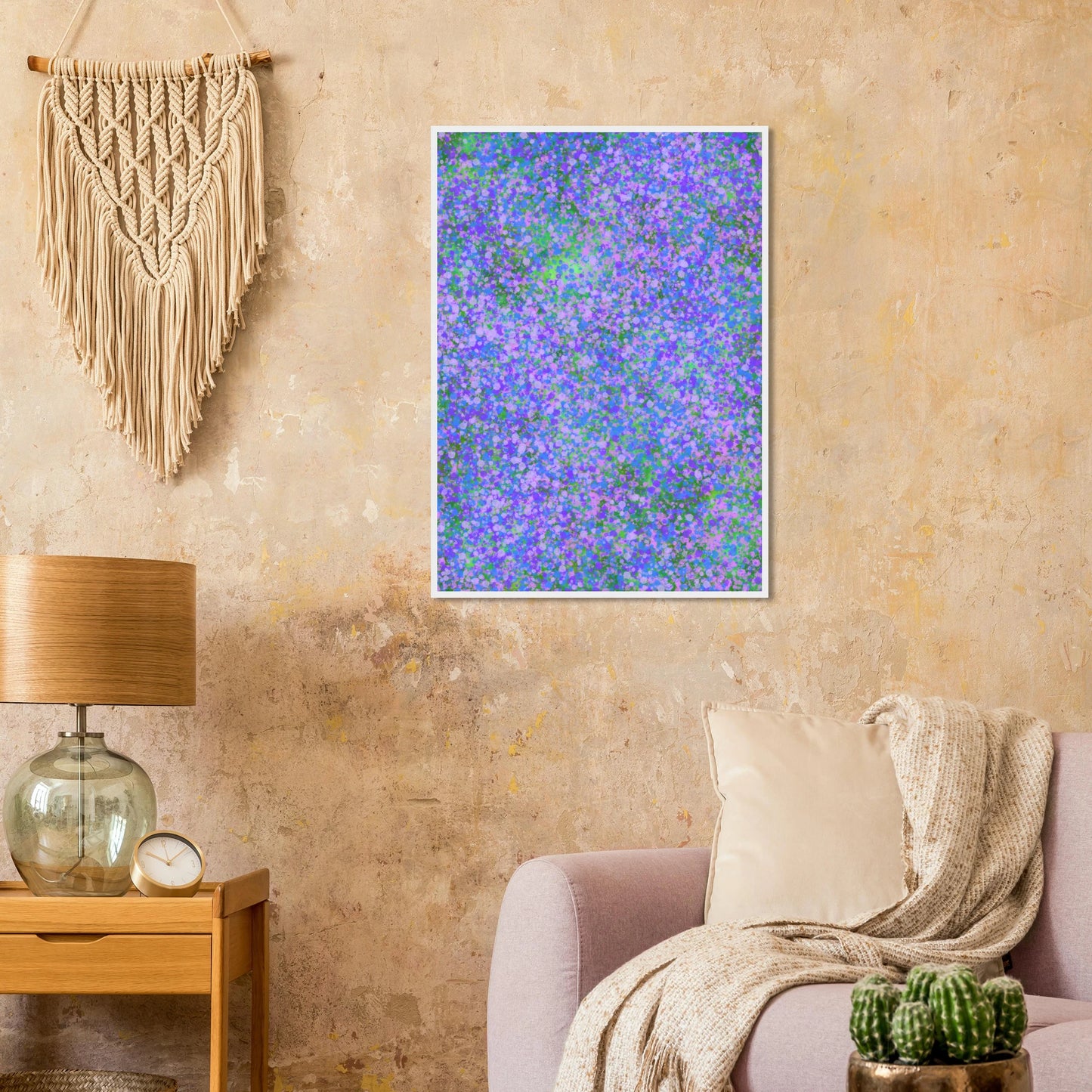Abstract lavender fields vibrant impressionist art print by anya trut choose your size frame art print in a size affordable wall art by Art Aunty NZ