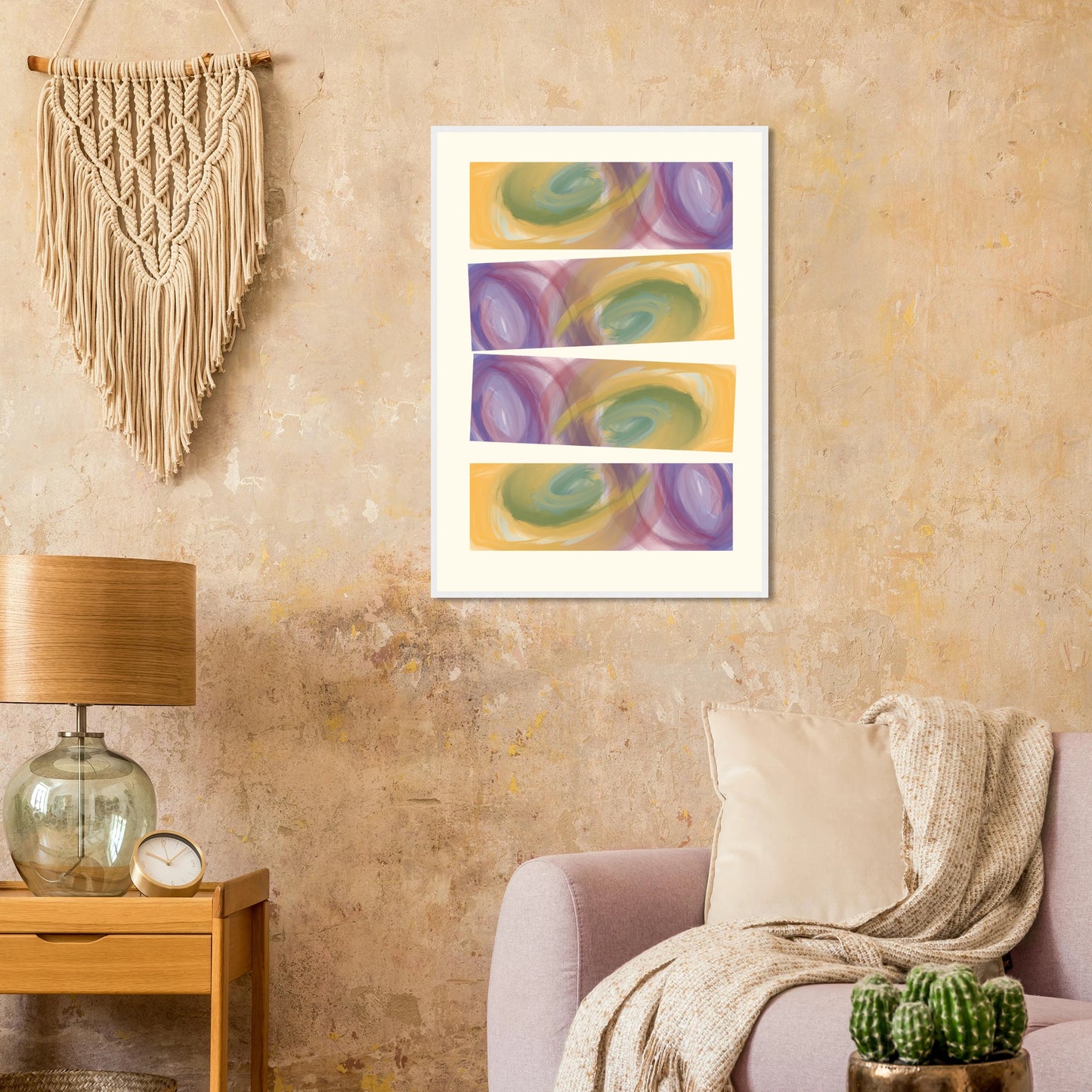 Abstract swirls art print by anya trut serene hues in your choice of frame art print in a size affordable wall art by Art Aunty NZ