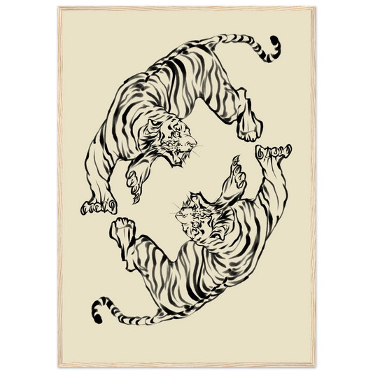 Twice as nice art print in a Wood frame size 21x29.7 cm / 8x12" affordable wall art by Art Aunty NZ