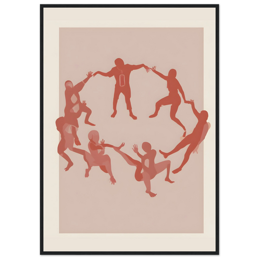 Unity in motion by anya trut modern figurative art print available in multiple sizes and frames art print in a Wood frame size 21x29.7 cm / 8x12" affordable wall art by Art Aunty NZ