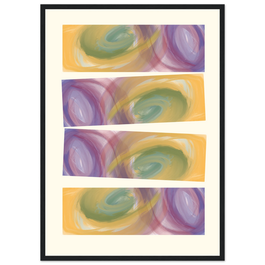 Abstract swirls art print by anya trut serene hues in your choice of frame art print in a Wood frame size 21x29.7 cm / 8x12" affordable wall art by Art Aunty NZ