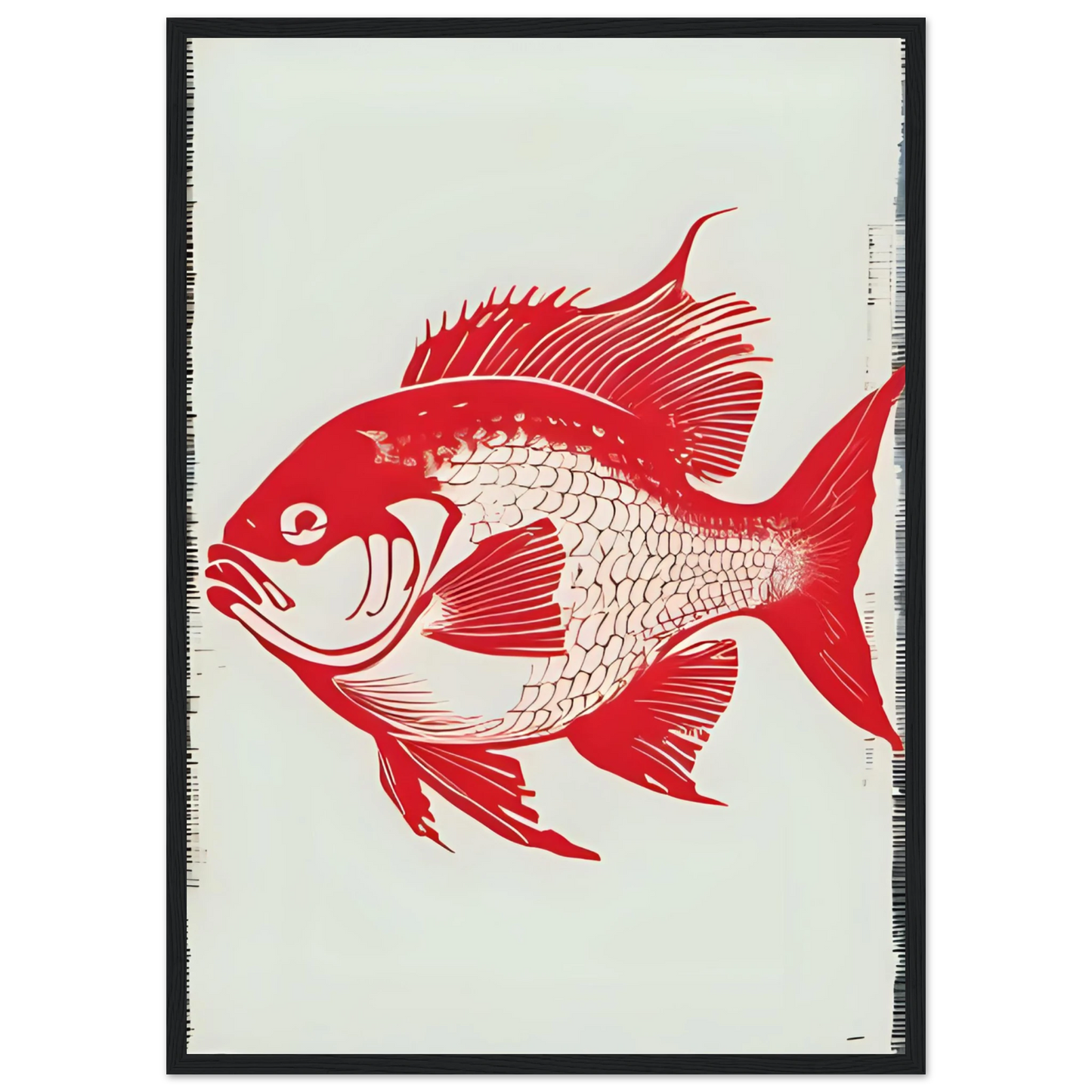 Bait 1 art print in a Wood frame size 21x29.7 cm / 8x12" affordable wall art by Art Aunty NZ