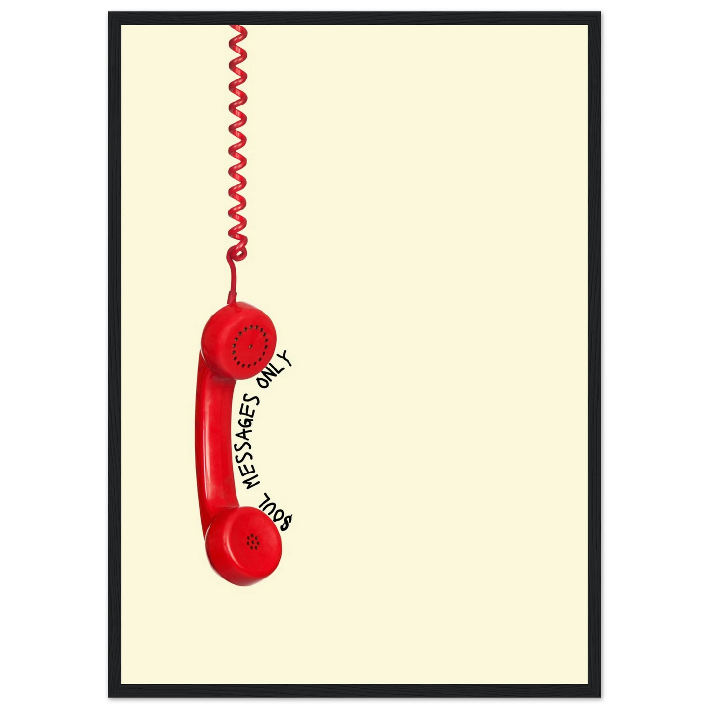 Answerphone 1 art print in a White frame size A2 (42 x 59.4  cm) affordable wall art by Art Aunty NZ