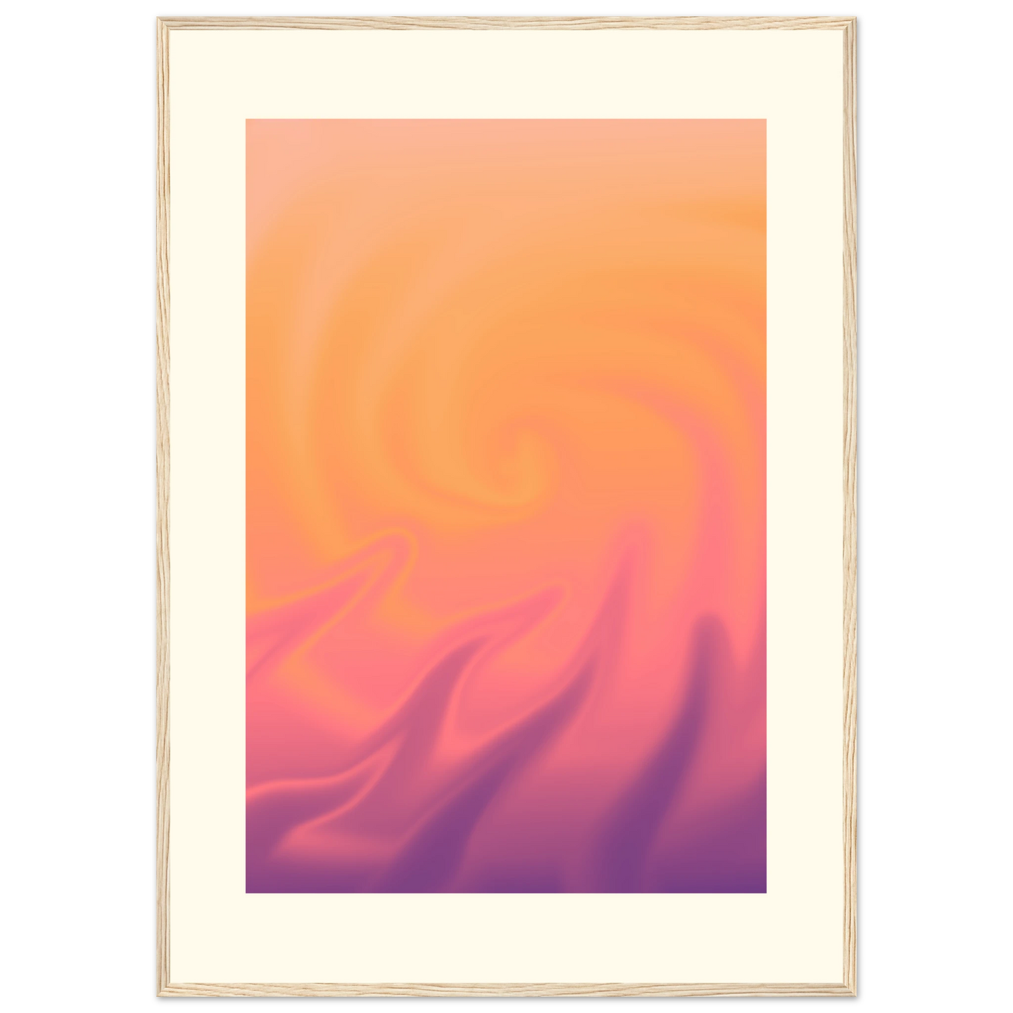 Abstract swirl framed poster radiant sunset hues by anya trut choose your size frame art print in a Black frame size A1 (59.4 x 84.1  cm) affordable wall art by Art Aunty NZ