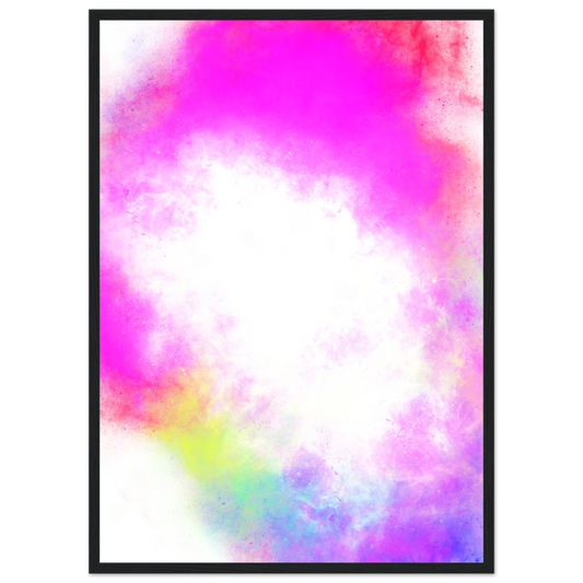 Big bang 1 art print in a Wood frame size 21x29.7 cm / 8x12" affordable wall art by Art Aunty NZ