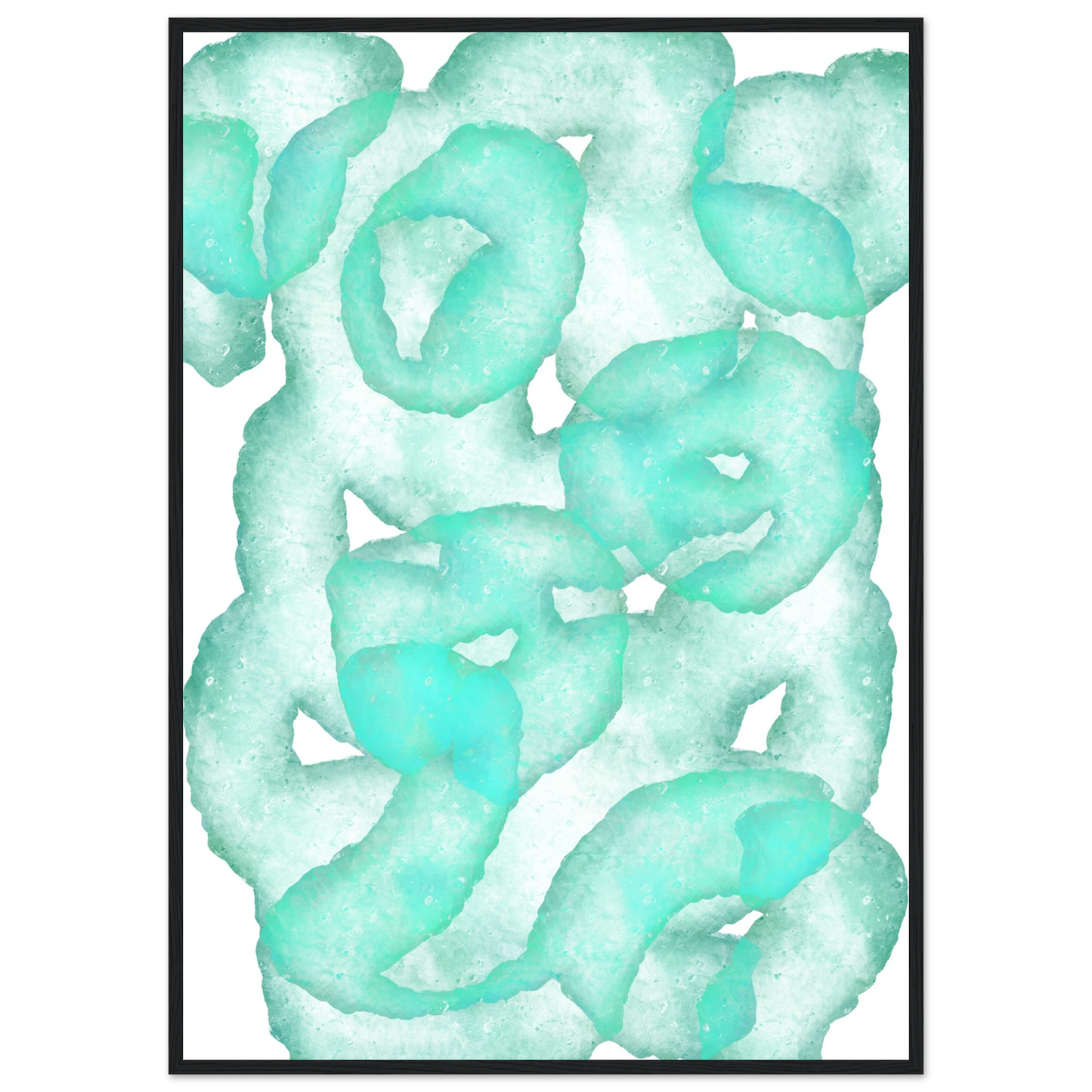 Glow worm art print in a White frame size A2 (42 x 59.4  cm) affordable wall art by Art Aunty NZ