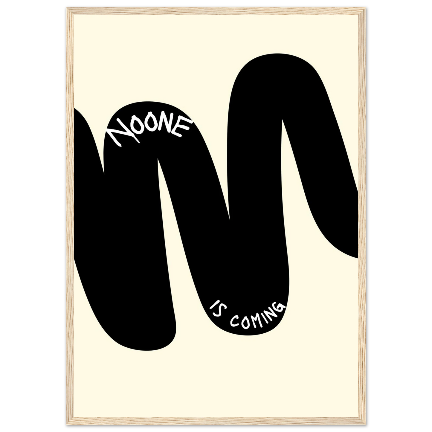 Noone is coming minimalist abstract print by anya trut customize your framed wall art today art print in a White frame size A1 (59.4 x 84.1  cm) affordable wall art by Art Aunty NZ