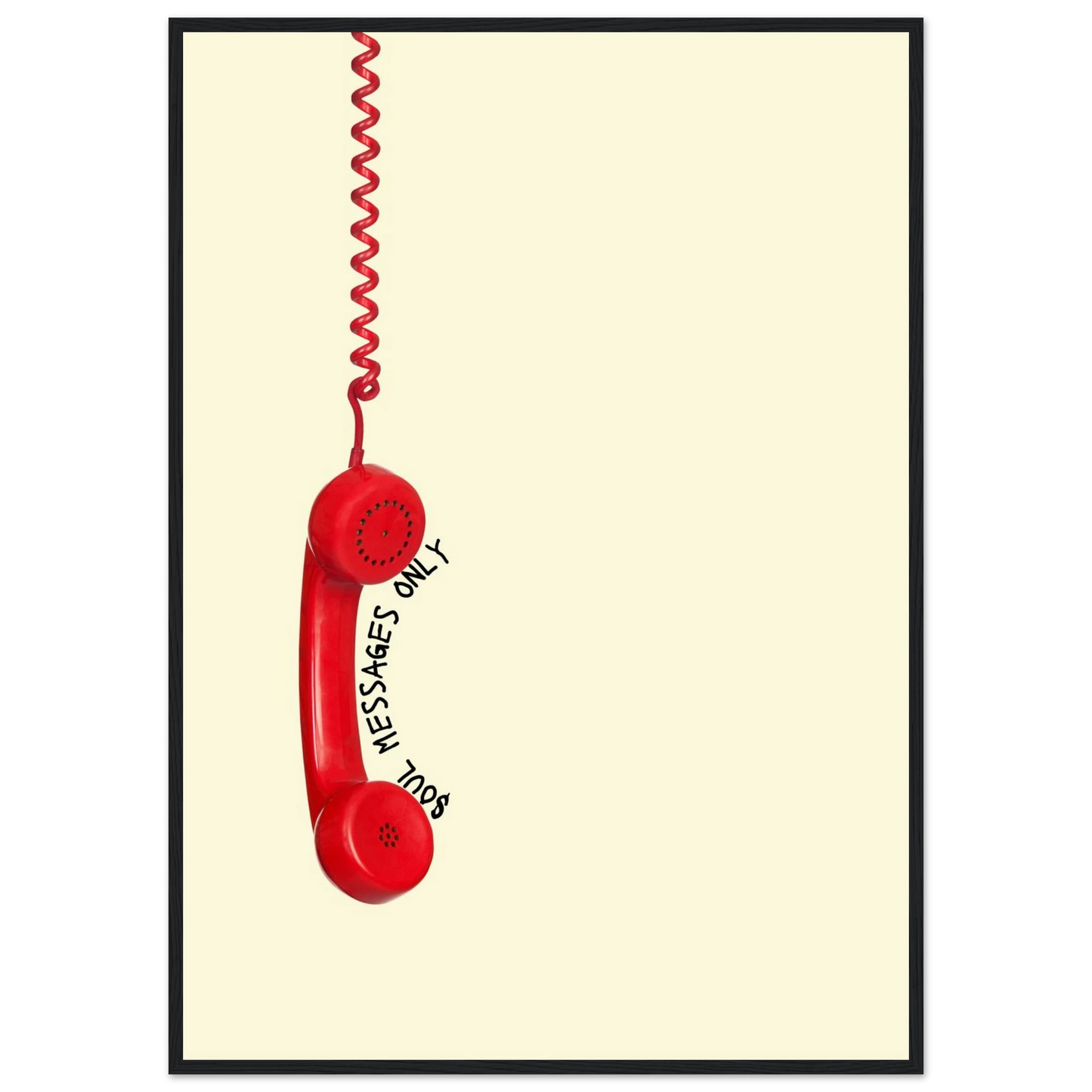 Answerphone 1 art print in a Black frame size A2 (42 x 59.4  cm) affordable wall art by Art Aunty NZ