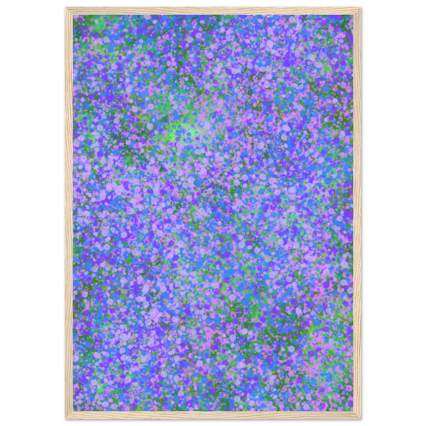 Abstract lavender fields vibrant impressionist art print by anya trut choose your size frame art print in a White frame size A1 (59.4 x 84.1  cm) affordable wall art by Art Aunty NZ