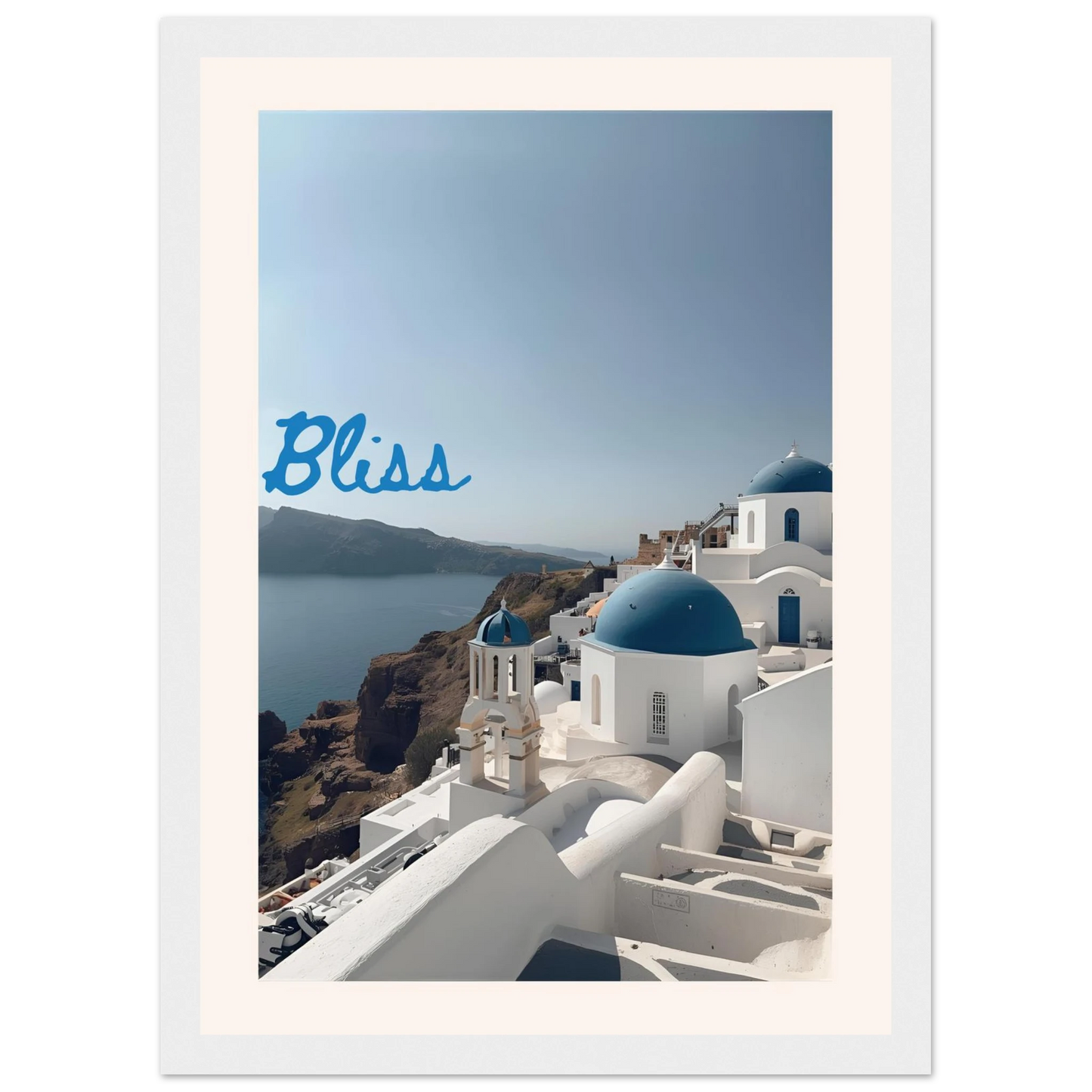 Bliss art print in a White frame size A1 (59.4 x 84.1  cm) affordable wall art by Art Aunty NZ
