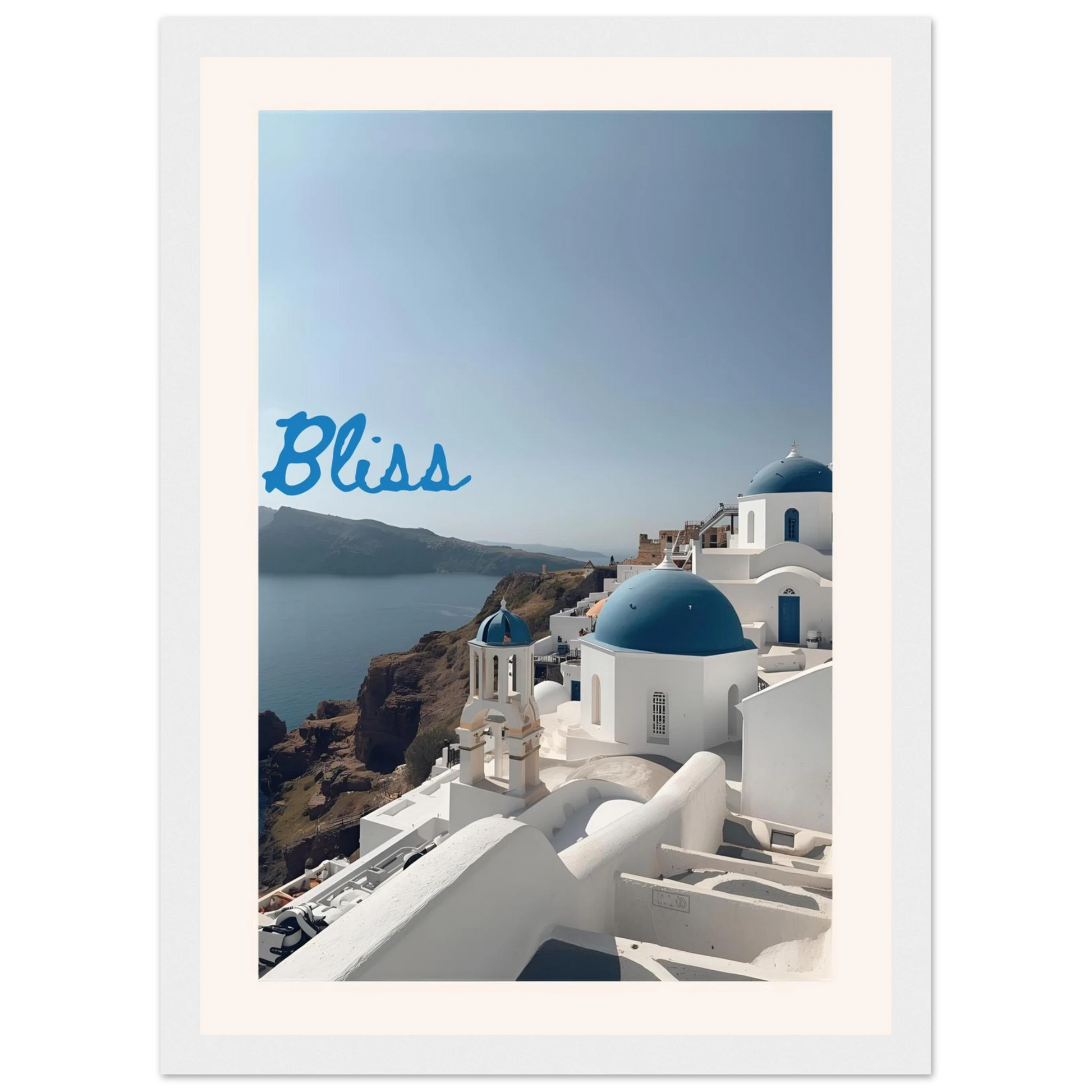 Bliss art print in a White frame size A1 (59.4 x 84.1  cm) affordable wall art by Art Aunty NZ