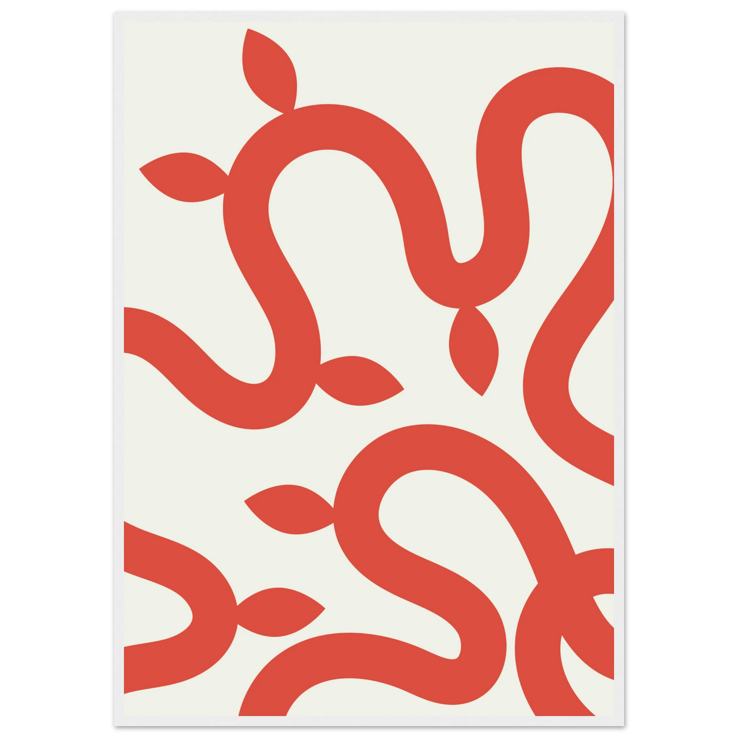 Abstract coral vines minimalist wall art print by anya trut choose your size frame art print in a White frame size 21x29.7 cm / 8x12" affordable wall art by Art Aunty NZ