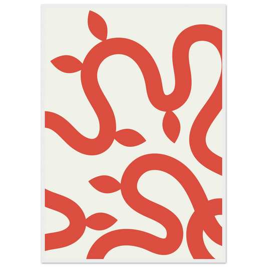 Abstract coral vines minimalist wall art print by anya trut choose your size frame art print in a White frame size 21x29.7 cm / 8x12" affordable wall art by Art Aunty NZ