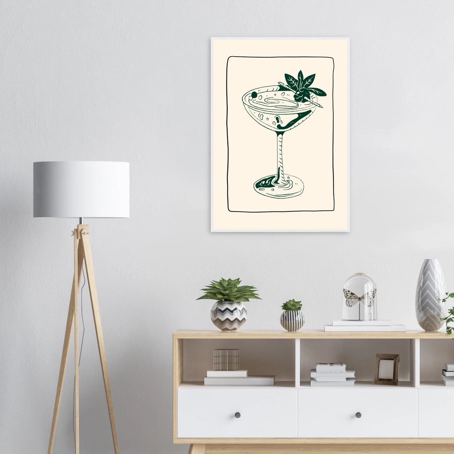 Evening elixir cocktail art print by anya trut choose your size and frame for effortless style art print in a  size  affordable wall art by Art Aunty NZ