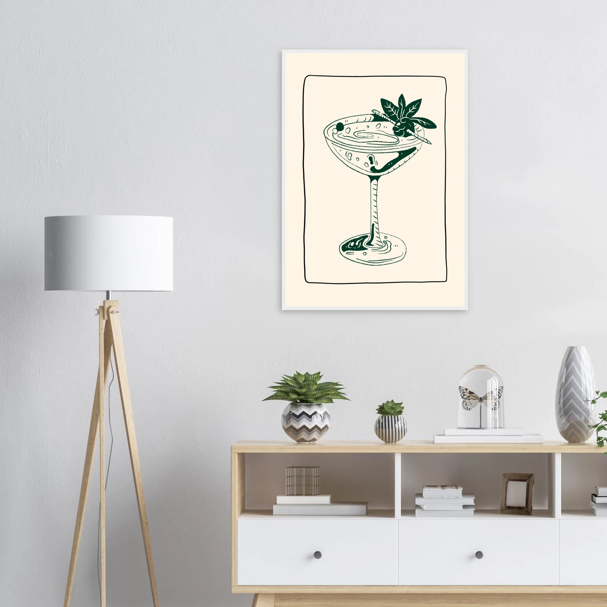 Evening elixir cocktail art print by anya trut choose your size and frame for effortless style art print in a  size  affordable wall art by Art Aunty NZ