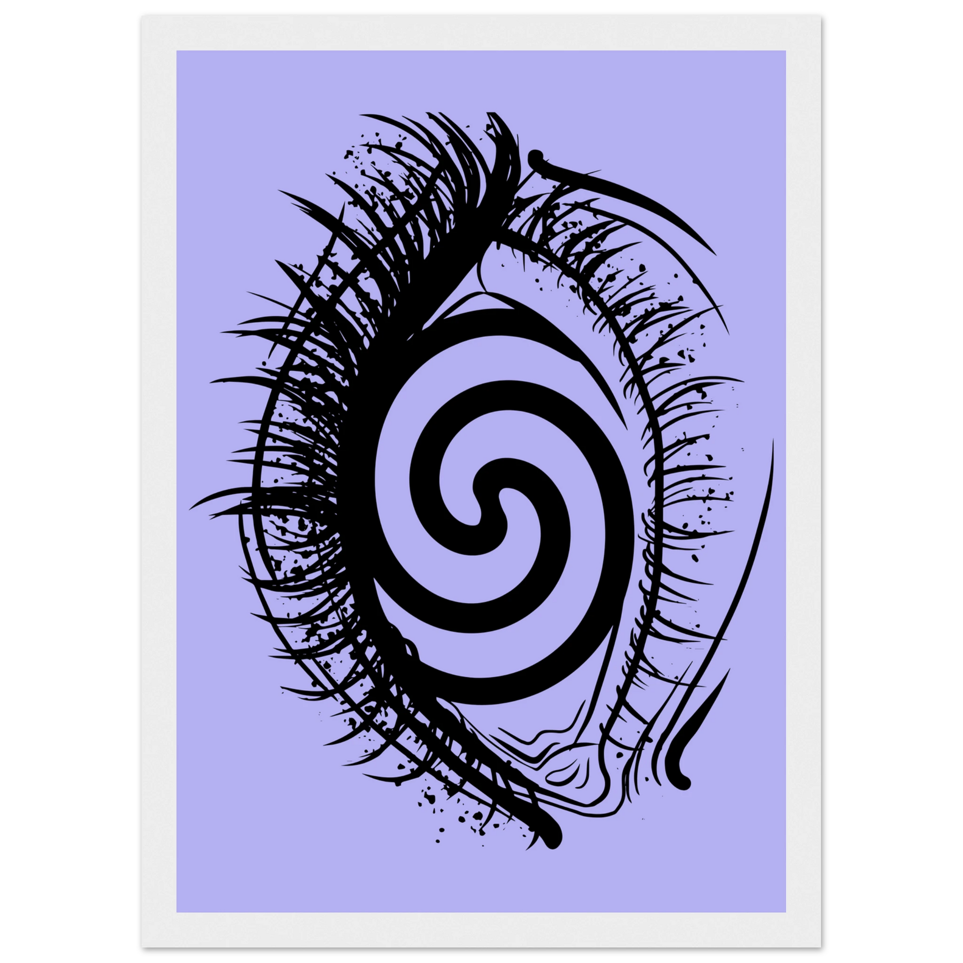 Hypnotic gaze abstract eye swirl print by anya trut choose your size frame art print in a Wood frame size A1 (59.4 x 84.1  cm) affordable wall art by Art Aunty NZ