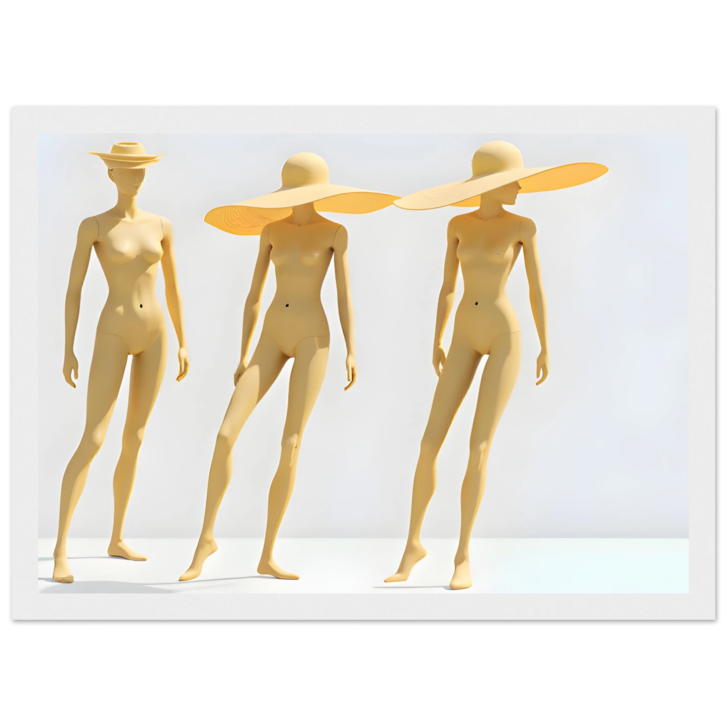 Trio art print in a Wood frame size A2 (42 x 59.4  cm) affordable wall art by Art Aunty NZ