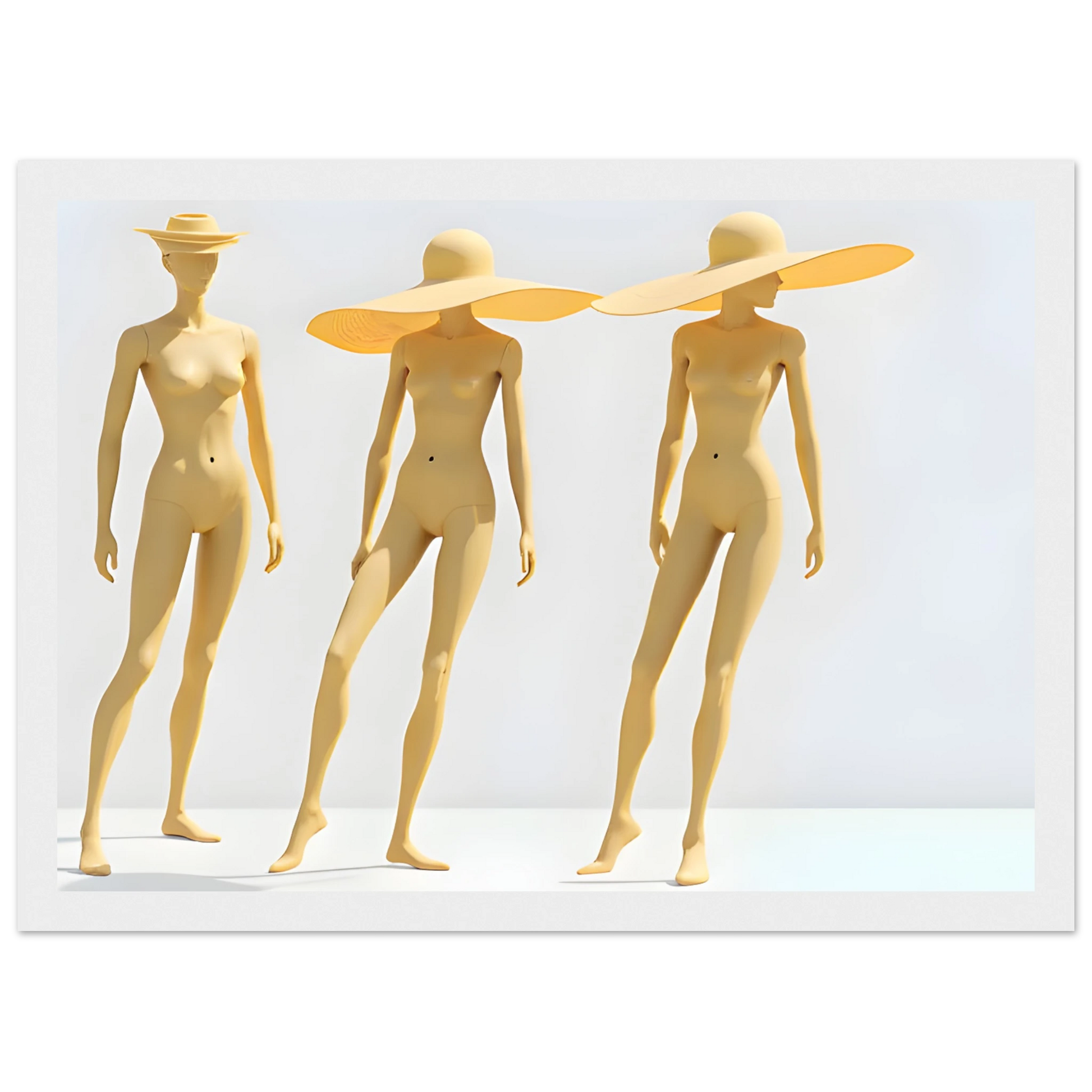 Trio art print in a Wood frame size A2 (42 x 59.4  cm) affordable wall art by Art Aunty NZ