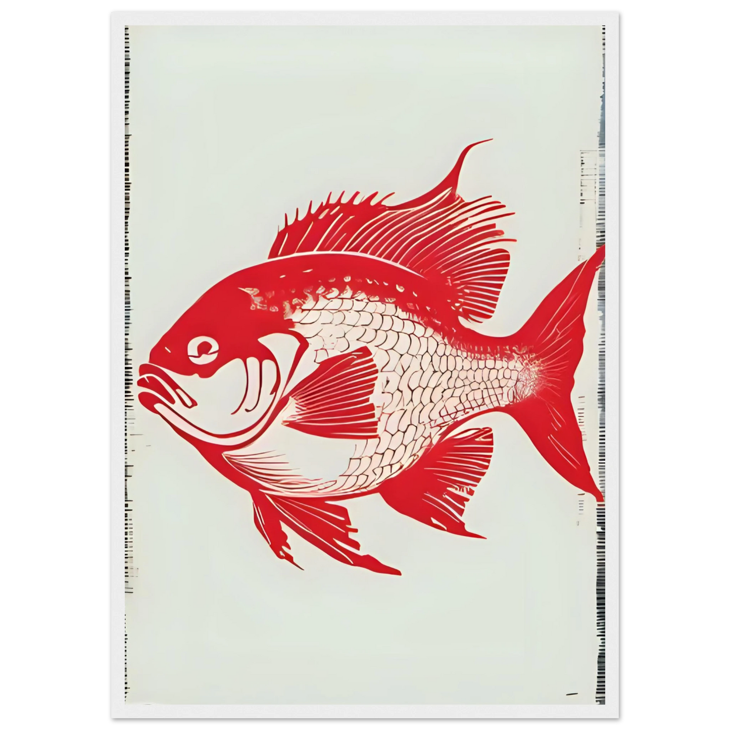 Bait 1 art print in a White frame size A1 (59.4 x 84.1  cm) affordable wall art by Art Aunty NZ