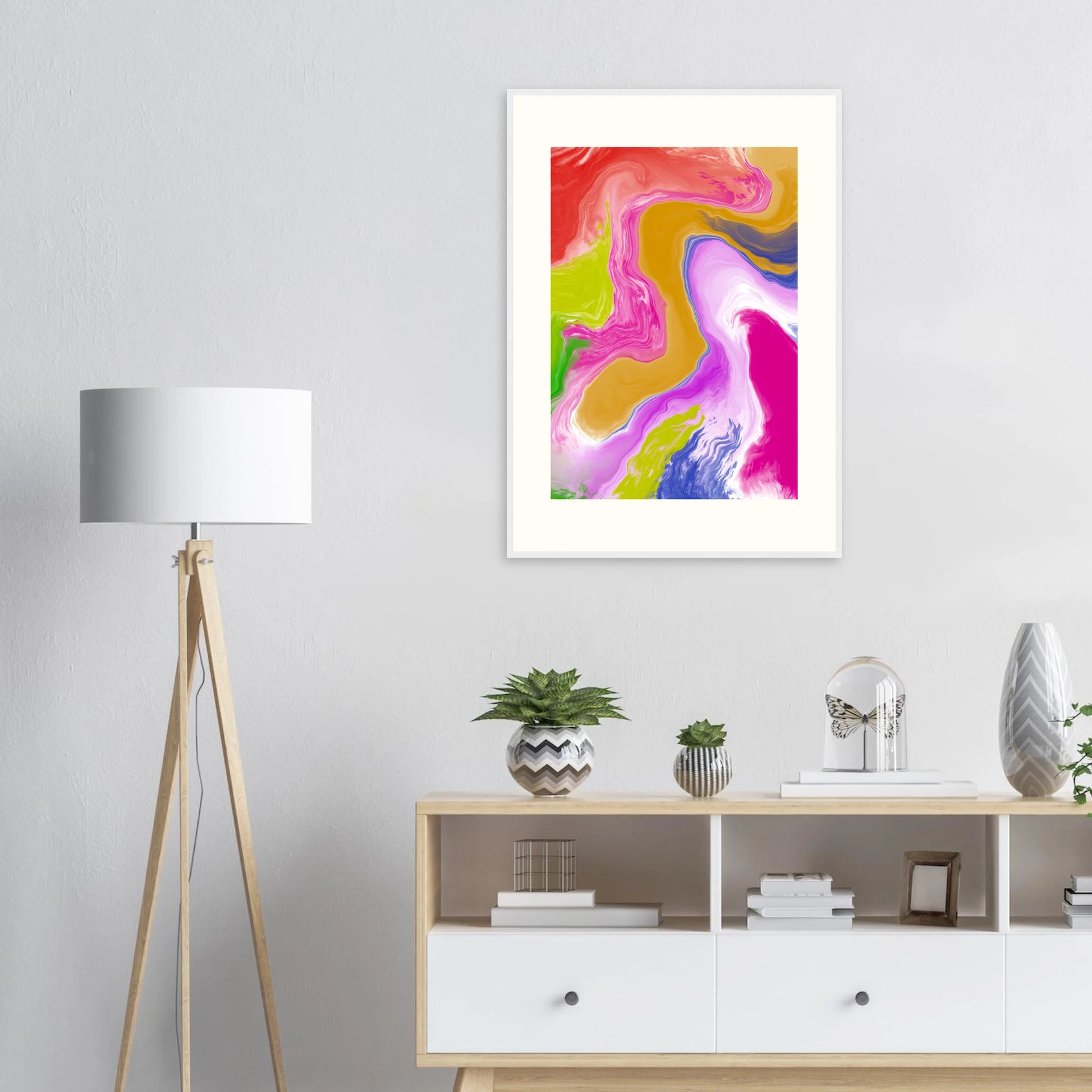 Abstract swirl canvas print by anya trut vibrant flow art in your choice of size frame art print in a  size  affordable wall art by Art Aunty NZ