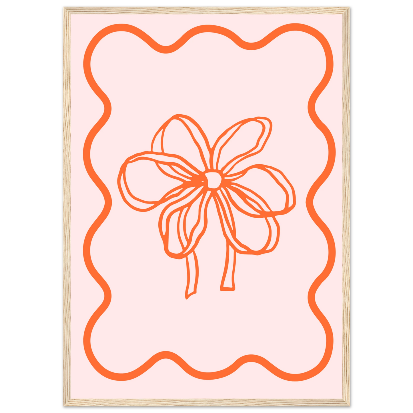 Abstract floral bow giclee print modern minimalist wall art by anya trut choose your size frame art print in a White frame size A1 (59.4 x 84.1  cm) affordable wall art by Art Aunty NZ