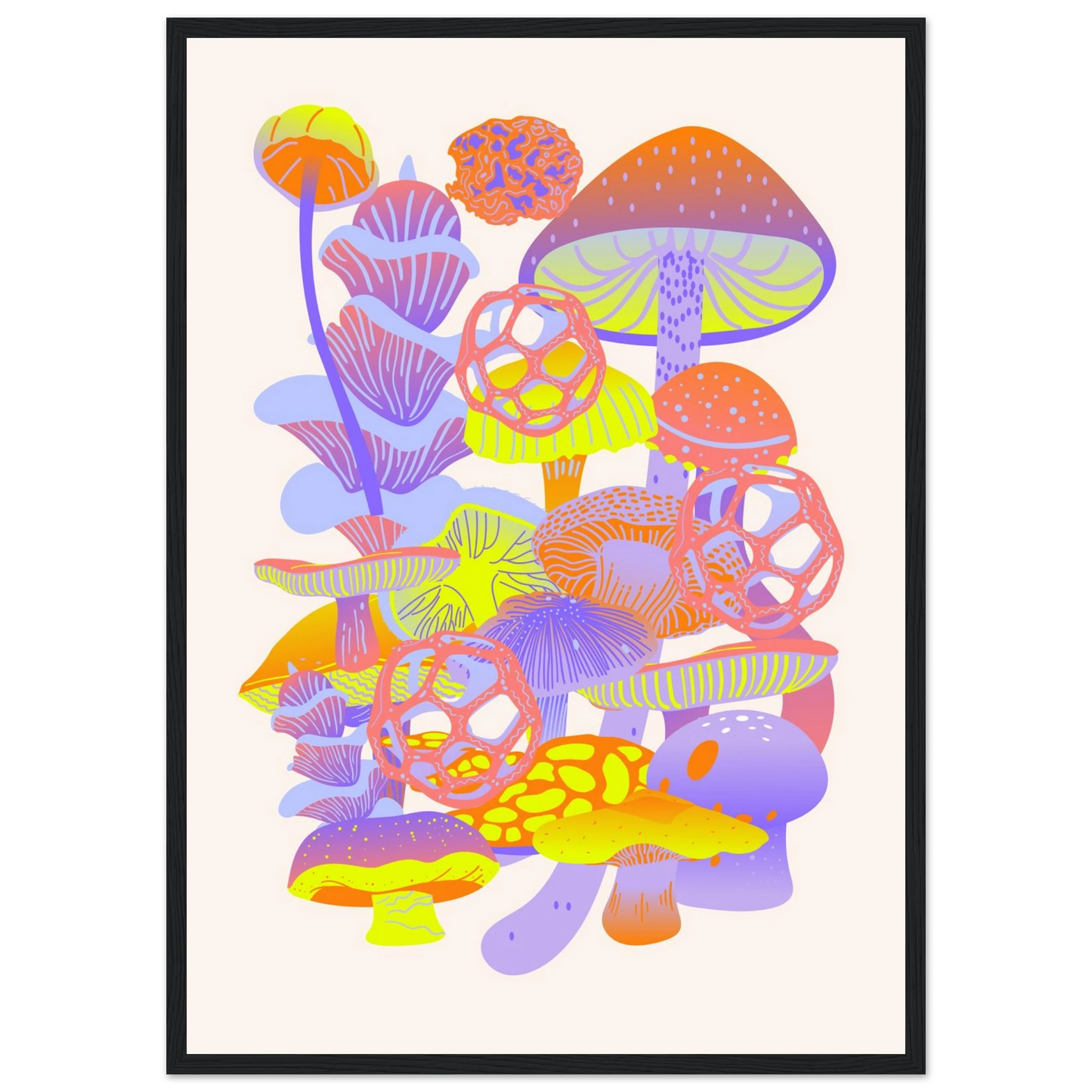 Alice art print in a Wood frame size A2 (42 x 59.4  cm) affordable wall art by Art Aunty NZ