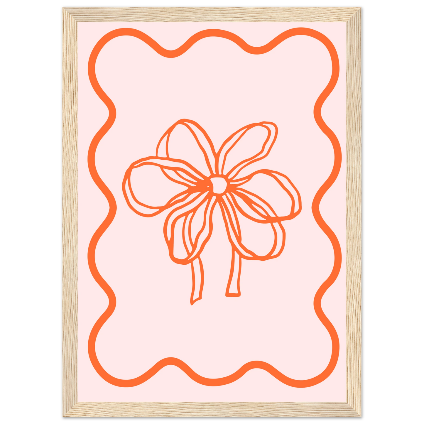 Abstract floral bow giclee print modern minimalist wall art by anya trut choose your size frame art print in a Black frame size 21x29.7 cm / 8x12" affordable wall art by Art Aunty NZ