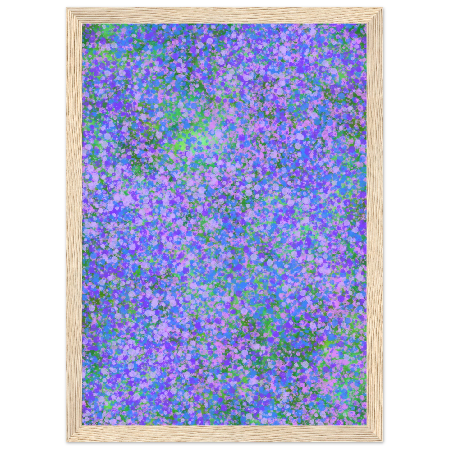 Abstract lavender fields vibrant impressionist art print by anya trut choose your size frame art print in a Black frame size 21x29.7 cm / 8x12" affordable wall art by Art Aunty NZ