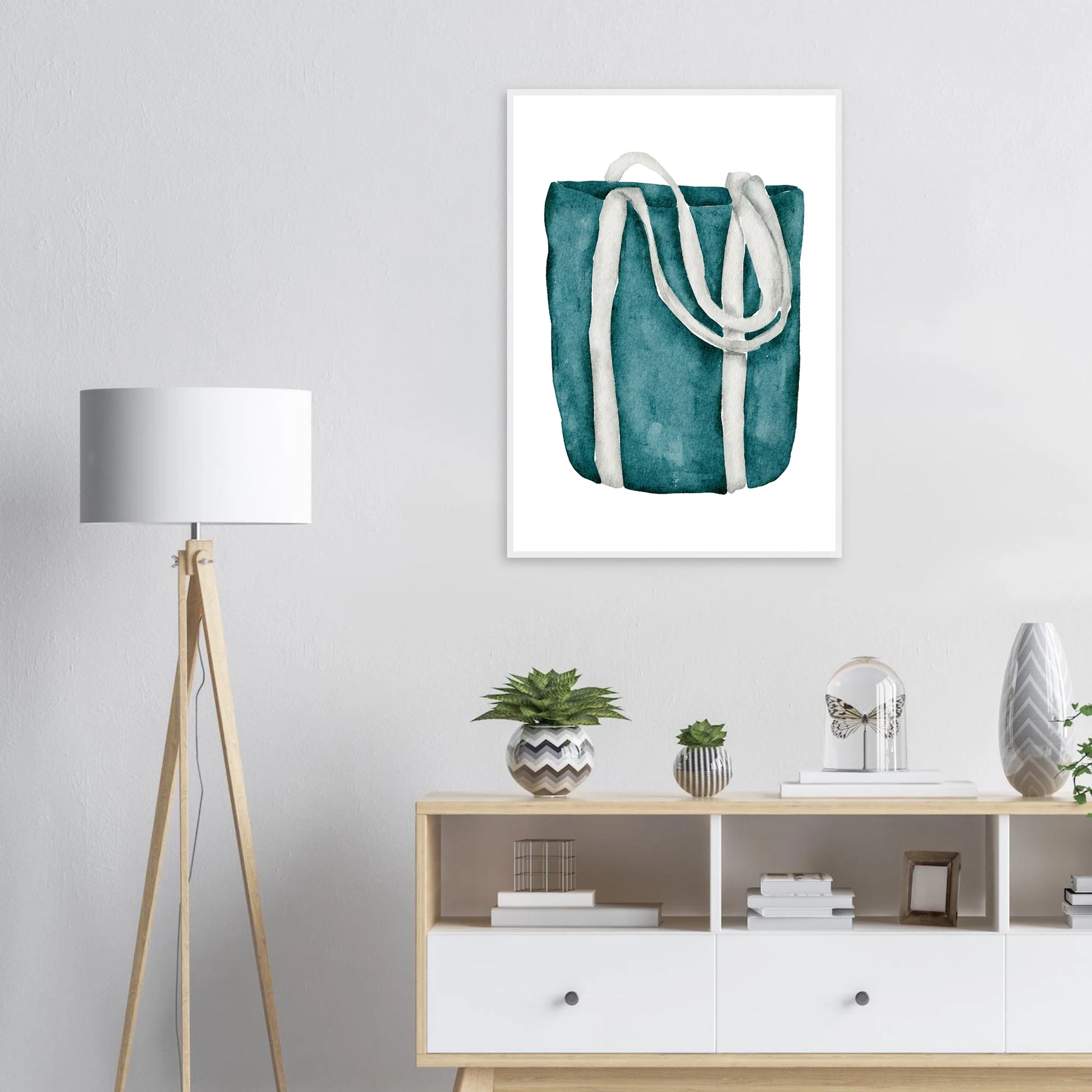 Beach bag 1 art print in a  size  affordable wall art by Art Aunty NZ
