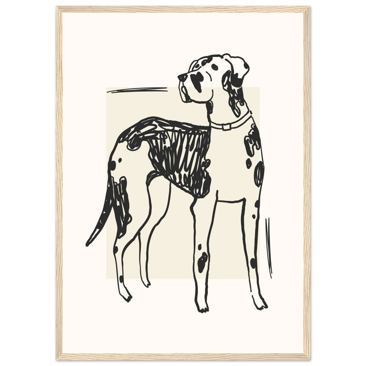 Mans best friend art print in a Wood frame size A1 (59.4 x 84.1  cm) affordable wall art by Art Aunty NZ