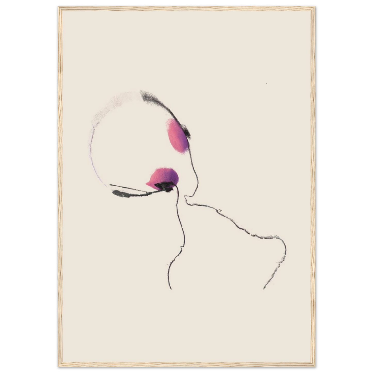 Bliss in the 00s art print in a Black frame size 21x29.7 cm / 8x12" affordable wall art by Art Aunty NZ