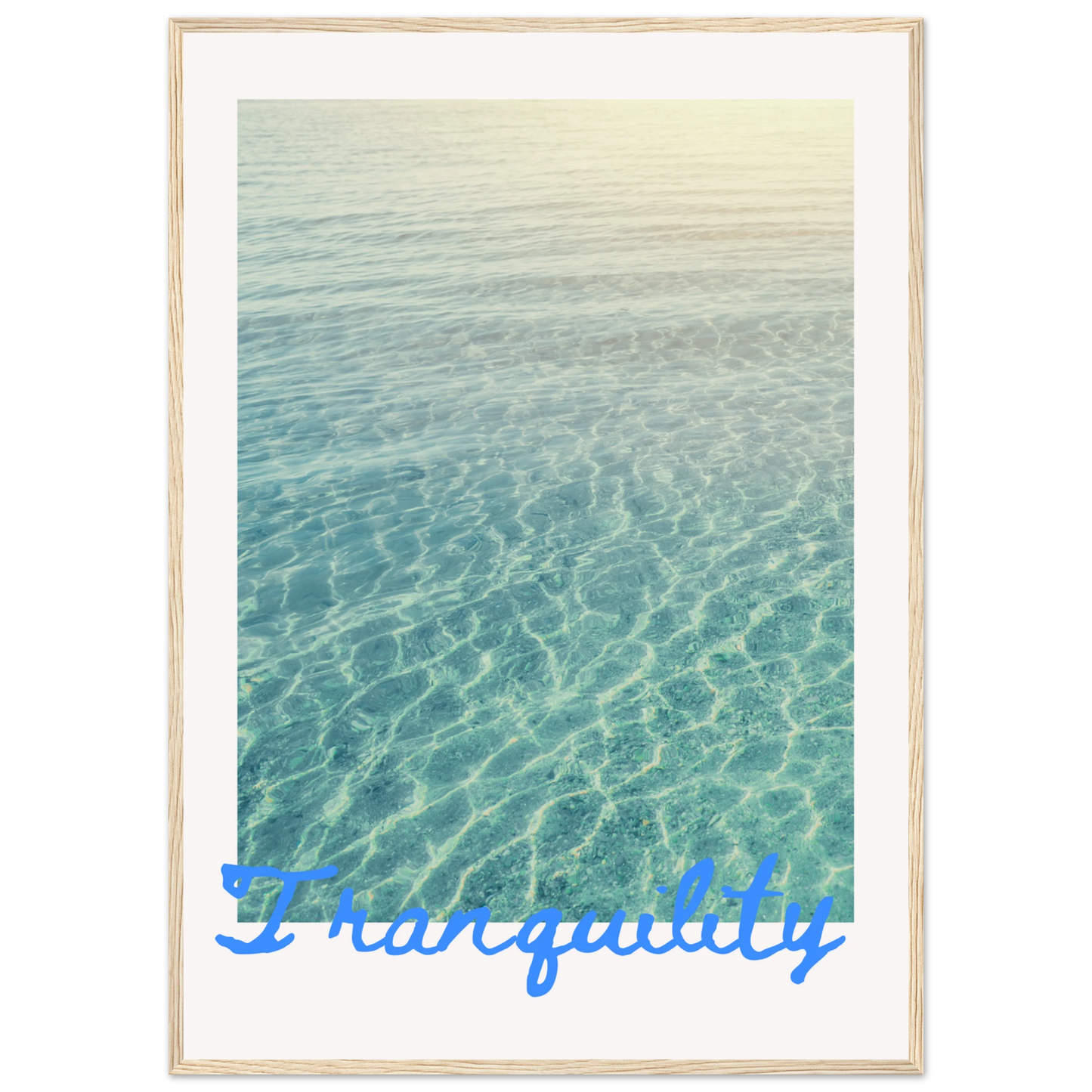 Tranquility framed serene water reflection art print by anya trut in your choice of size and frame finish art print in a Black frame size A1 (59.4 x 84.1  cm) affordable wall art by Art Aunty NZ