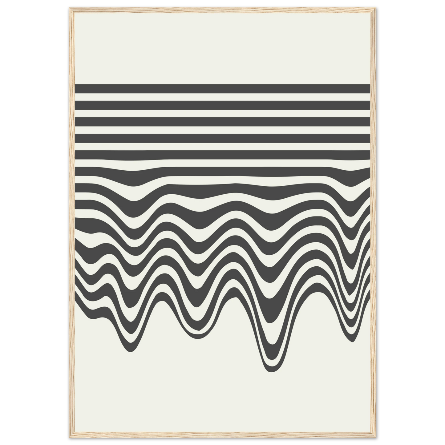 Abstract wave flow art print modern minimalist wall decor by anya trut choose your size frame art print in a Black frame size A1 (59.4 x 84.1  cm) affordable wall art by Art Aunty NZ