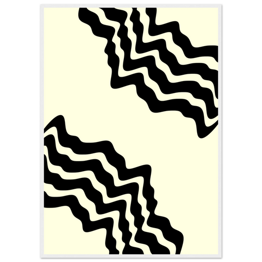 Straight line art print in a White frame size 21x29.7 cm / 8x12" affordable wall art by Art Aunty NZ