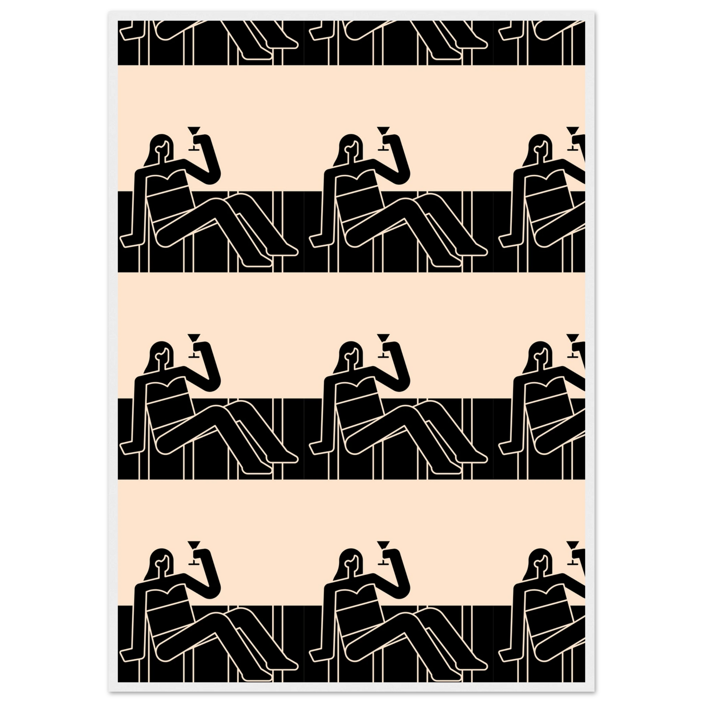 Chillin art print in a White frame size 21x29.7 cm / 8x12" affordable wall art by Art Aunty NZ