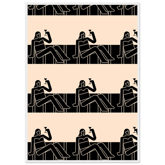 Chillin art print in a White frame size 21x29.7 cm / 8x12" affordable wall art by Art Aunty NZ