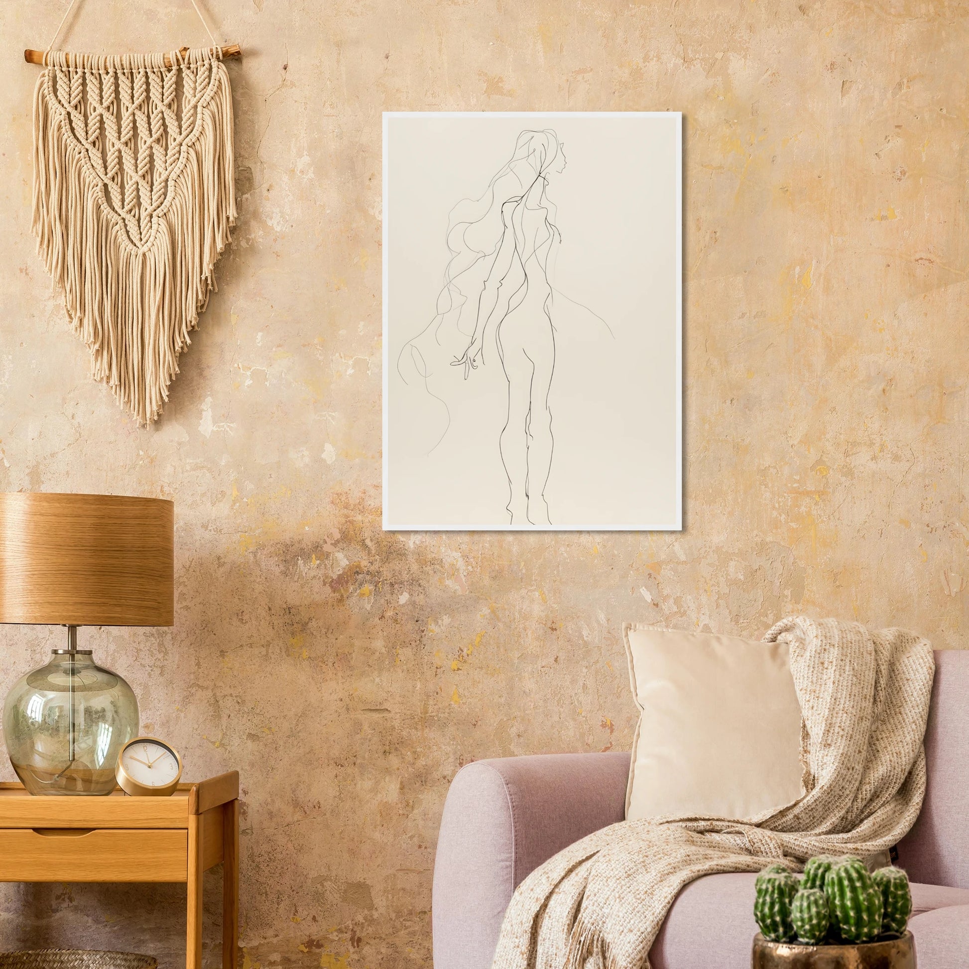 Abstract feminine grace line art print elegant figure by anya trut framed art art print in a  size  affordable wall art by Art Aunty NZ
