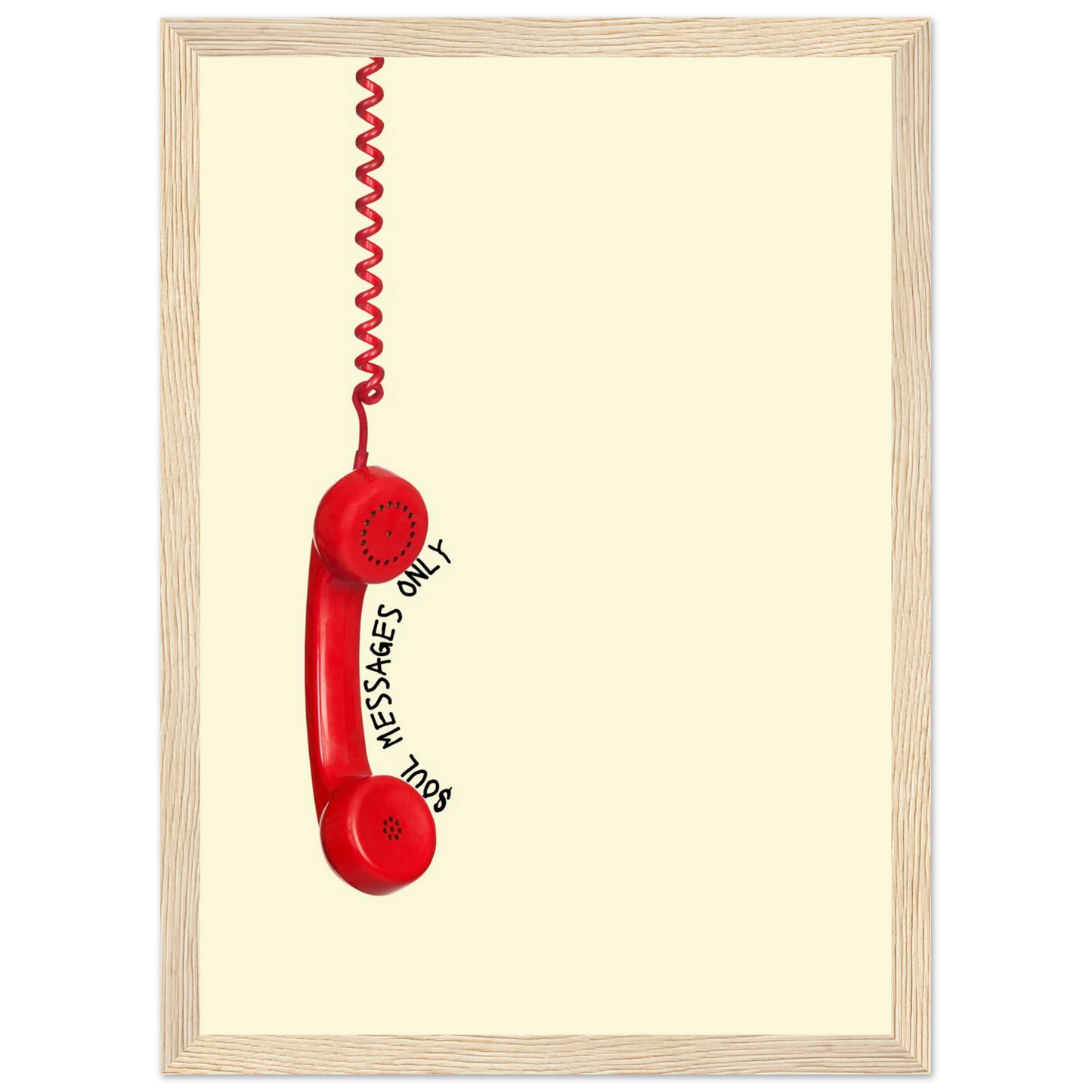 Answerphone 1 art print in a White frame size A1 (59.4 x 84.1  cm) affordable wall art by Art Aunty NZ