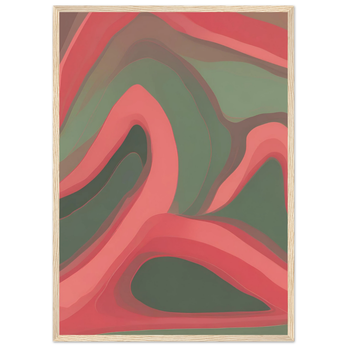 Mountains art print in a Wood frame size 21x29.7 cm / 8x12" affordable wall art by Art Aunty NZ