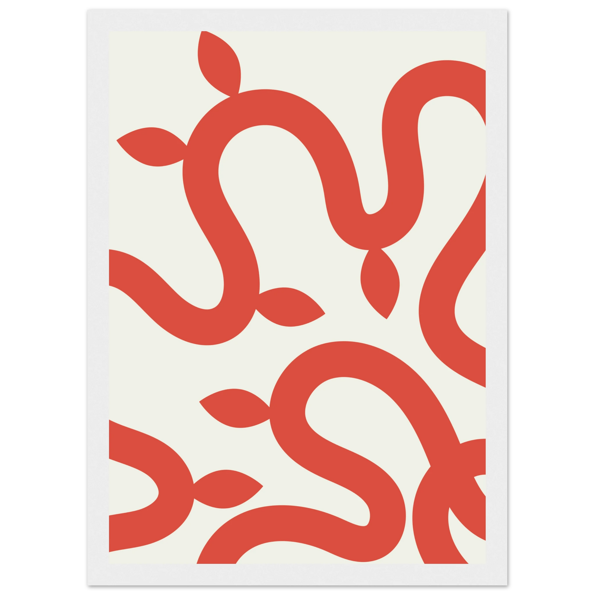 Abstract coral vines minimalist wall art print by anya trut choose your size frame art print in a Wood frame size A1 (59.4 x 84.1  cm) affordable wall art by Art Aunty NZ